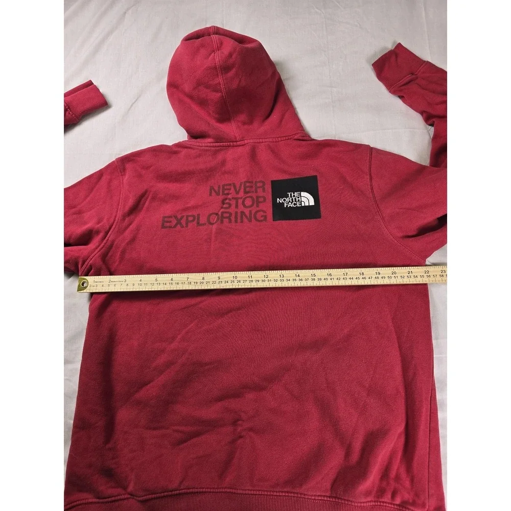 The North Face Hoodie‎ Mens Medium Red Never Stop Exploring Fleece Pullover